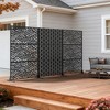 Wooakway 142"W x 72"H Black Metal Trellis Panel Outdoor Garden Privacy Screen with Scroll Design Indoor Room Divider for Patio Balcony and Yard Decor - 2 of 4