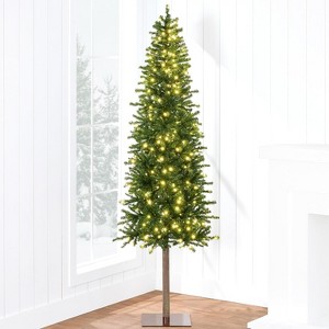 Pencil Christmas Tree Pre-lit Alpine Slim Holiday Decoration,Lighted Skinny Décor LED Lights,Metal Stand,Xmas Tree for Room, Bedroom, Apartment - 1 of 1