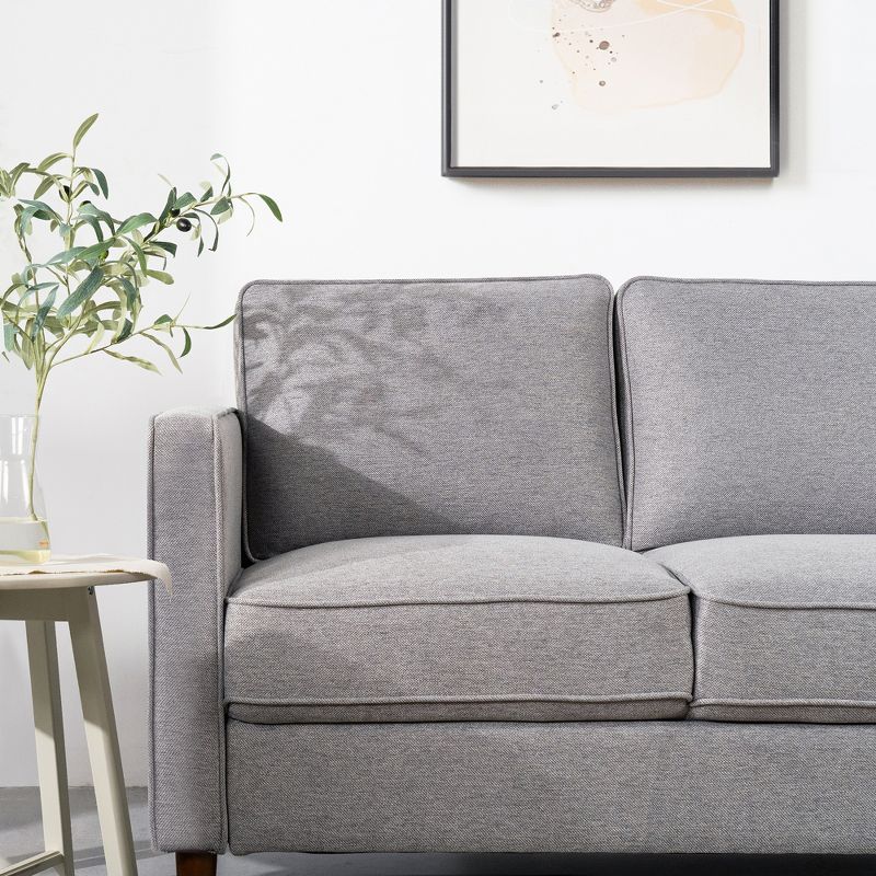 Hana Modern Linen Fabric Sofa/Couch with Armrest Pockets - Mellow, 5 of 9