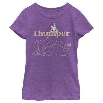 Girl's Bambi Thumper Line Art T-Shirt