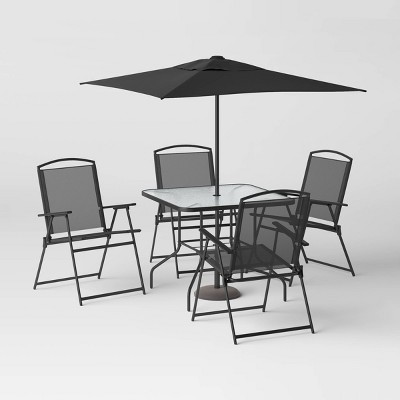 6pc Dining Set With Umbrella Room Essentials Target - Patio Set 6 Chairs And Table