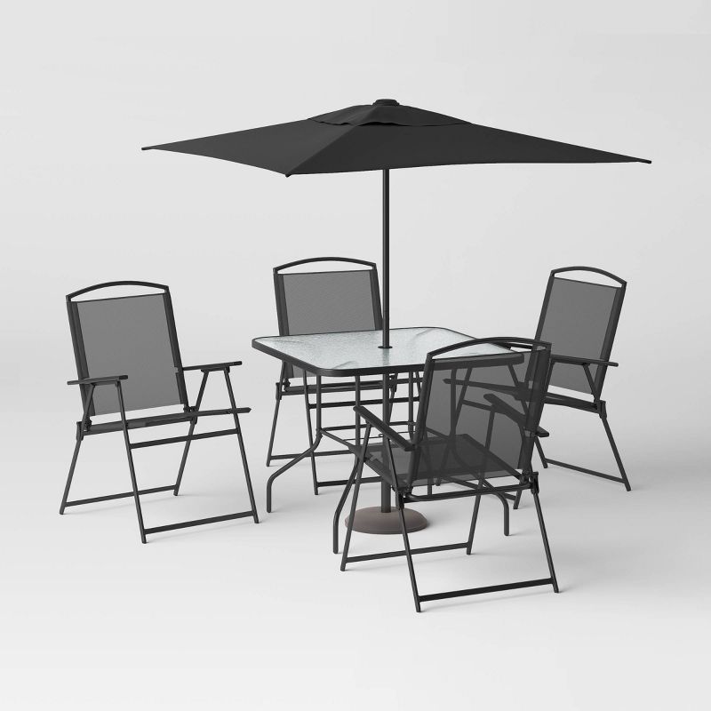 6pc Patio Dining Set with Umbrella, Outdoor Furniture Set - Room Essentials&#8482;, 1 of 20