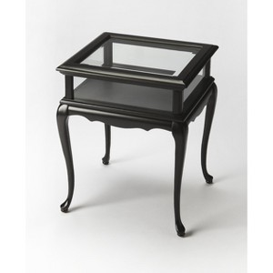 HomeRoots 25" Black Glass End Table - 1 of 4