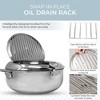 Alpha Living Large Deep Fryer Pot - 11-inch Stainless Steel Frying Pot with Oil Thermometer - 2 of 4