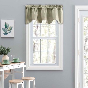 Ellis Curtain Lisa Solid Color Poly Cotton Duck Fabric Lined Scallop Valance 58" x 15" Mist - 1 of 4