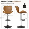 ORRDSwivel Bar Stools Set of 2, Whiskey Brown PU Leather Adjustable Height 22.2-31 Inch Counter Stools with Footrest for Kitchen Island - 2 of 4