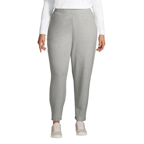 Lands' End Women's Plus Size Serious Sweats Ankle Sweatpants - 1x - Gray  Heather