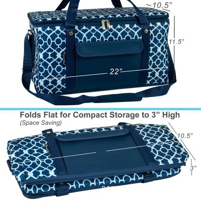 Trellis Blue 36 Quart Insulated Rolling Cooler Bag