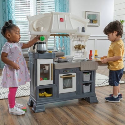 Step2 Gilded Gourmet Gray and White Kids Kitchen Playset