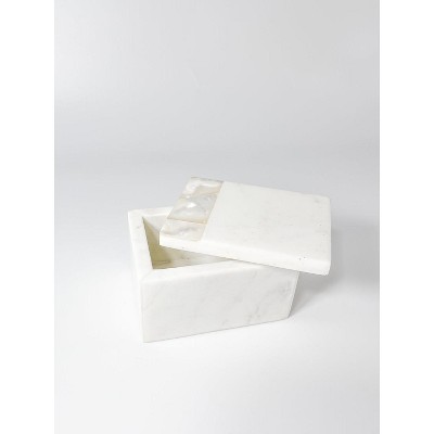 White Marble and Mother of Pearl Decorative Box