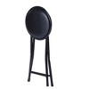 FurnitureR Folding Stools Set of 1, 18-Inch Backless Stool Chairs Collapsible Padded Round Portable for Indoor/Outdoor, Metal Frame, PVC Cushion - 2 of 4
