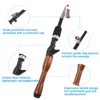 Unique Bargains Fiberglass Portable Collapsible Travel Fishing Rod Black & Wood Color 1 Pc - 3 of 3