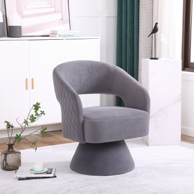 Accent Chairs Swivel With Smooth 360-Degree Swivel Base, Accent Chairs Modern, Swivel Chairs With High-Density Sponge Seat Cushion-Cuddlewood