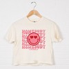 Simply Sage Market S.W.Smiley Homebody Stacked Smiley Face Boxy Crop Top - 3 of 4