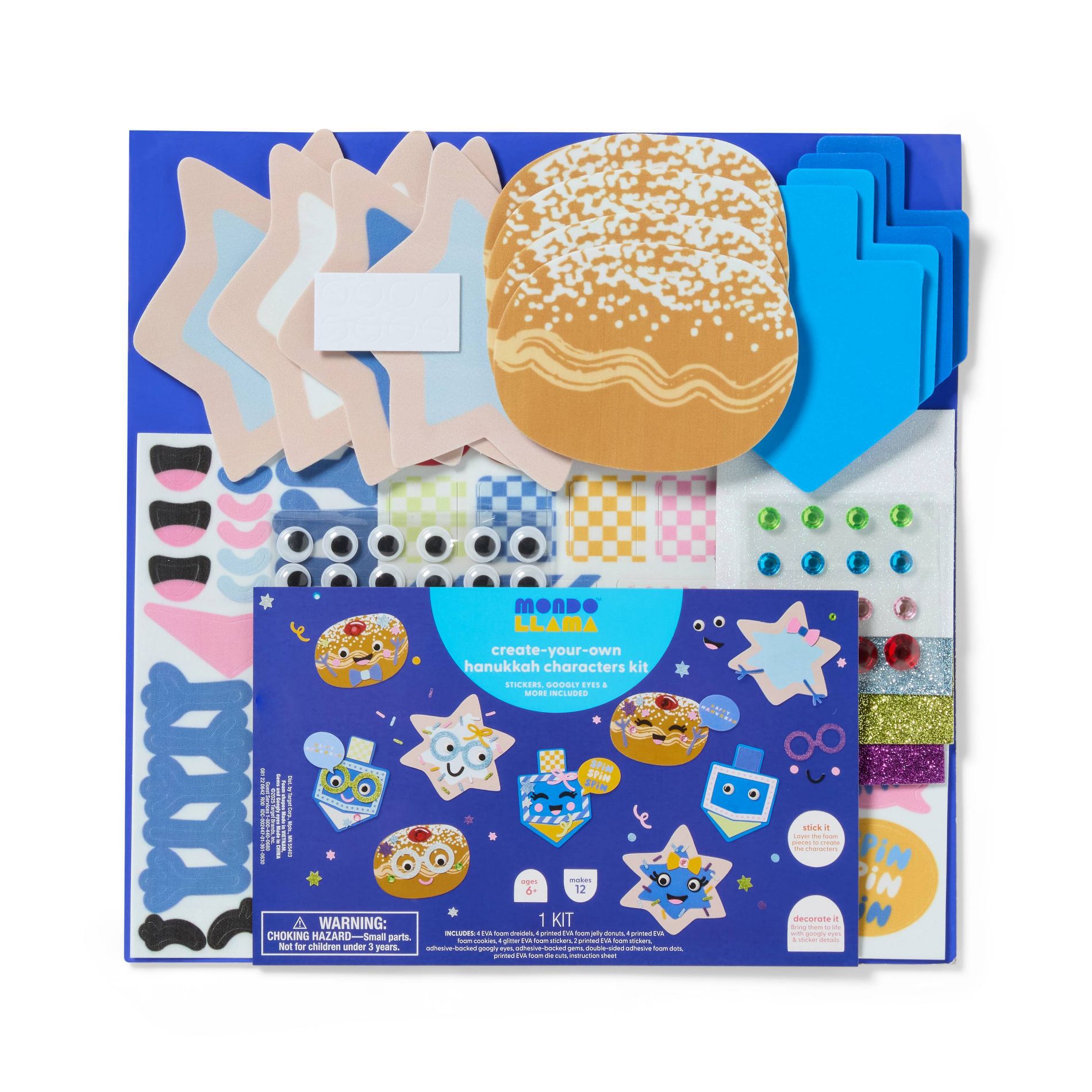12ct Hanukkah Craft Foam Characters Activity Kit - Mondo Llama™