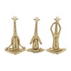 Set of 3 Yoga Giraffe Figurines - Metallic Polyresin Meditation Statue Decor for Home, Office, Bedroom, Living Room - 12", 12", 12" Gold - 4 of 4