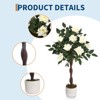 Orieon 3FT Artificial Rose Tree 2-Pack, Faux White Rose Bushes in Black Pots for Indoor and Outdoor Decor - 2 of 4