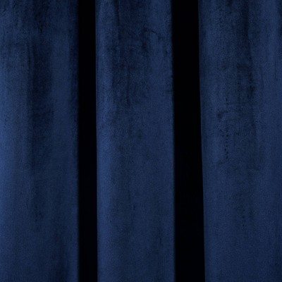 Navy Velvet Blackout Grommet Window Curtain Panels