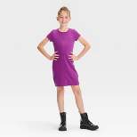 Girls' Fitted Button-Front Knit Dress - art class™