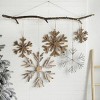 SEVOBAL Party Decorations and Accessories Large Fir Wood Snowflake Ornaments Set of 2 for Christmas Tree Holiday Wall Art, Brown, 17.7"*0.8"*17.7" - 4 of 4
