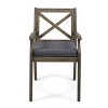 GDFStudio Abena Outdoor Acacia Wood Dining Chairs with Cushion (Set of 2) - 4 of 4