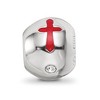 Black Bow Jewelry Sterling Silver, Enameled & Crystal Cross Faith Hope Love Bead Charm - 3 of 4