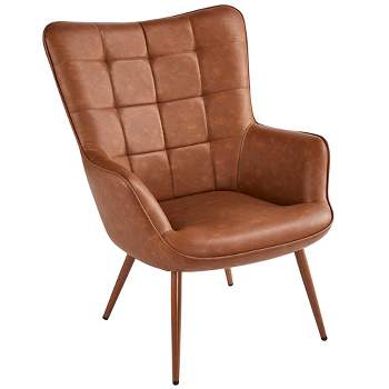 Yaheetech Leather Wingback Accent Chair Armchair for Living Room