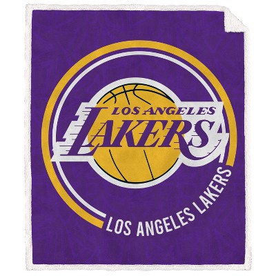 Nba Los Angeles Lakers Doodle Circle Flannel Fleece Faux Shearling ...