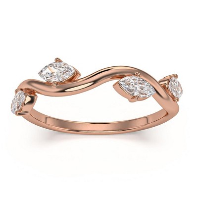 Pompeii3 1/2Ct Marquise Diamond Wedding Vine Stackable Ring in White Yellow or Rose Gold