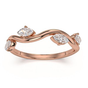 Pompeii3 1/2Ct Marquise Diamond Wedding Vine Stackable Ring in White Yellow or Rose Gold - 1 of 4