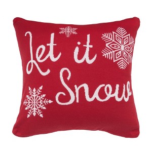 C&F Home 20" x 20" Let it Snow In Red Christmas Throw Pillow - 1 of 4