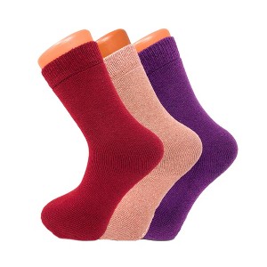 3 Pairs Women’s Thermal Wool Crew Socks – Cozy & Warm Winter Socks – Soft & Breathable – Size 5-7 - 1 of 1