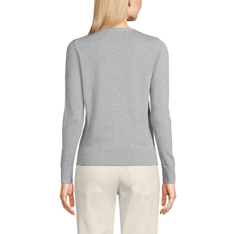 Lands' End Women's Tall Fine Gauge Cotton Cardigan Sweater, 2 of 6
