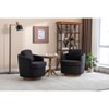 TOAOTBNBO Boucle Fabric Rotating Accent Armchair for Adults, Swivel Glider Accent Chair with Round Base Swivel Couch Chair for Nursery, Black - 4 of 4