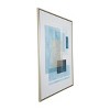 Canvas Geometric Overlapping Square Framed Wall Art with Gold Textured Grid Accent Blue - Olivia & May - image 3 of 4