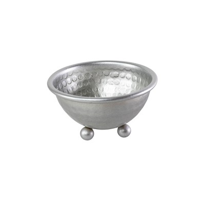 Hammered Bowl Silver Metal - Foreside Home & Garden