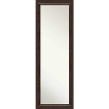 19" x 53" Non-Beveled Lara Bronze Wood on The Door Mirror - Amanti Art