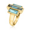 Ross-Simons 4.80 ct. t.w. Swiss and London Blue Topaz Ring in 18kt Gold Over Sterling - 3 of 4