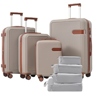 YONWAY Luggage Sets 4 Piece, with Compression Packing Cubes, Hardside Expandable Suitcase Set, with TSA Lock and Spinner Wheel - 1 of 4
