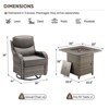 Buenhomino 7 Pieces Outdoor Patio Furniture Set with 30" Square Fire Pit Table, Rattan Wicker Swivel Rocker Chairs Sets - 4 of 4