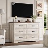 6 Drawer Dresser for Bedroom,Modern Tall Dresser Organizer,TV Stand,Wooden Chest of Drawers and Closet Organizers for Storage Clothes - 4 of 4