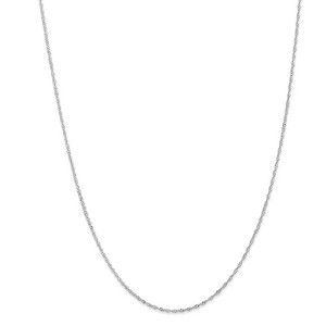 Black Bow Jewelry 1mm 14k White Gold Diamond Cut Singapore Chain Necklace - 1 of 4