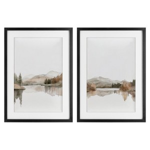Stupell Industries Softly Flowing Landscape 2pc Framed Print Under Glass Set - 1 of 4