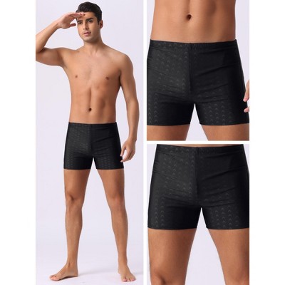 INSPIRE CHIC Men's Casual Summer Solid Color Elastic Waist Swimming Training Swim Trunks Black 36 — фото 4