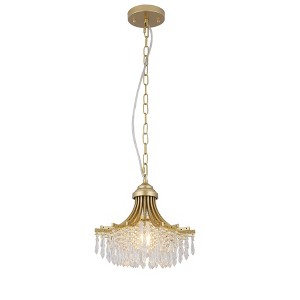 Airsurfer 11.75" Dia X 10" H Single Bulb Matte Gold Glass Fan Shape Pendant Chandelier - 1 of 4