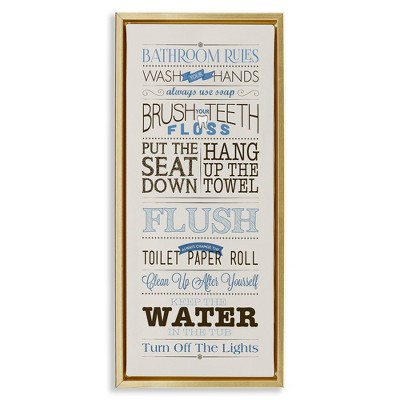 Stupell Industries Bathroom Rules Vintage List, 11" x 25"