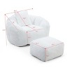 Giant Faux Fur Bean Bag Chair with Footstool,Shell-Shaped Bean Bag for Adults Kids,Oversized Bean Bag Sofa for Living Room,Bedroom-Koiai - 4 of 4