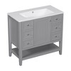 JUJABU 36'' Modern Bathroom Vanity with Ceramic Sink, 3 Drawers  & Open Shelf - 2 of 4