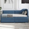 Okak Twin Modern L-Shaped Platform Bed Frame with Storage Drawers,Upholstered Daybed Sofa Bed for Bedroom,Kids Room - 3 of 4