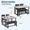 CuisinSmart Dining Table Set for 4, Kitchen Table and 2 Upholstered Chairs with Bench, Wooden Rectangular Dining Room Set - 4 of 4